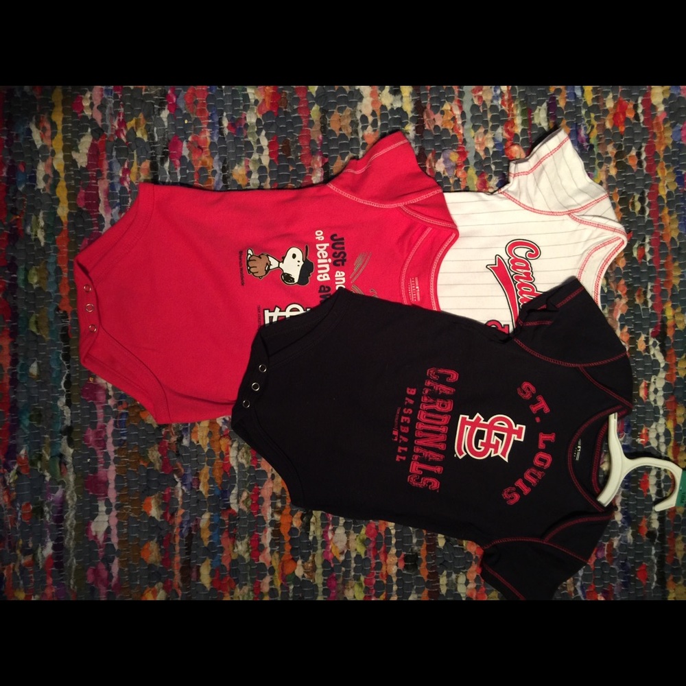 Lot of 3 Brand New Cardinal Onesies